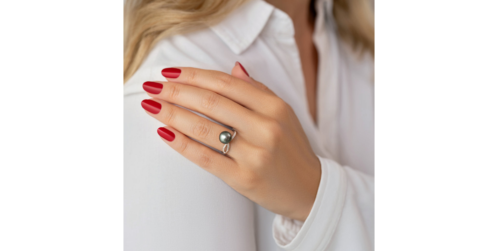 Prsten s perlou a diamanty Dreamy Coast