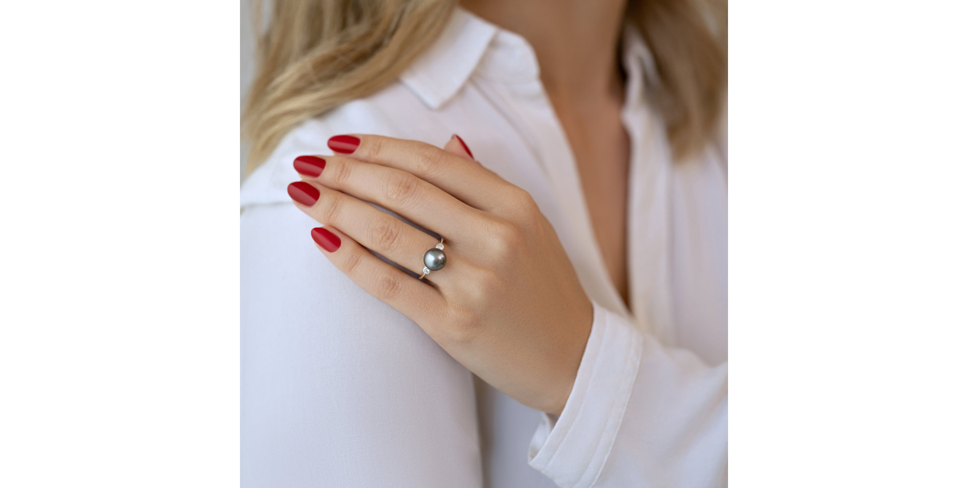 Prsten s perlou a diamanty Secret Shore