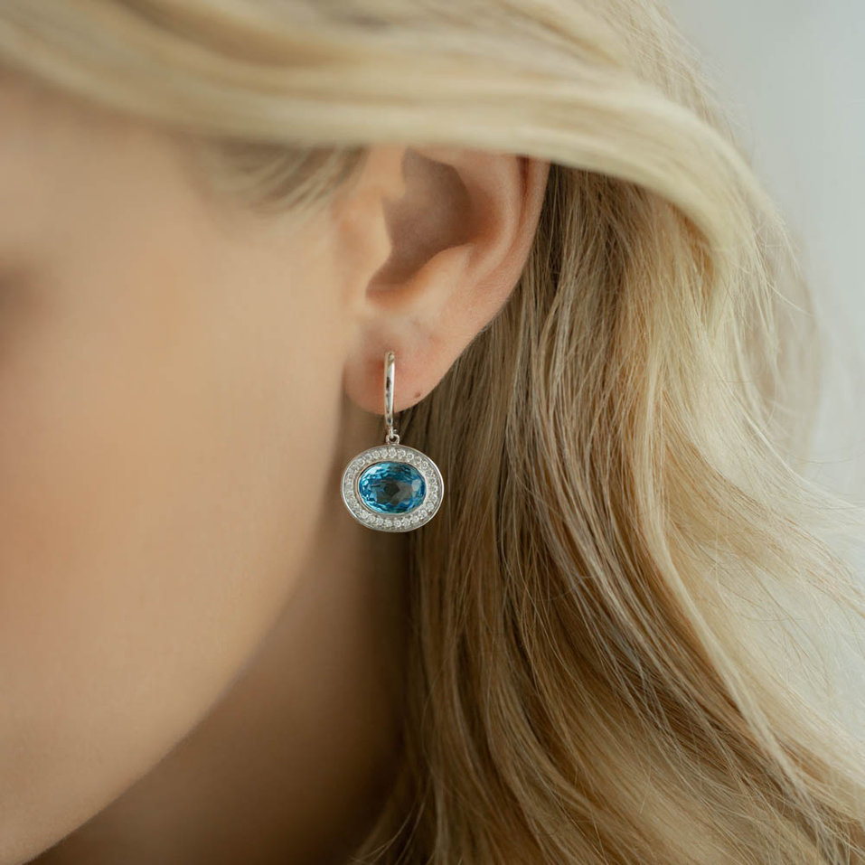 Náušnice s ametystem diamanty Ariella