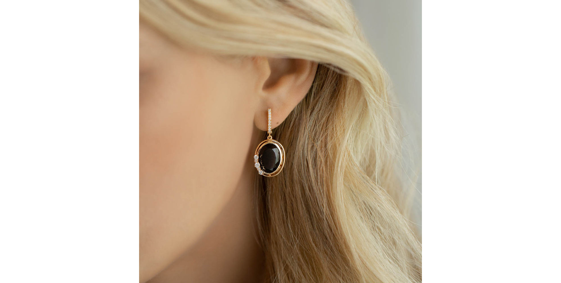 Náušnice s topazem a diamanty Larissa