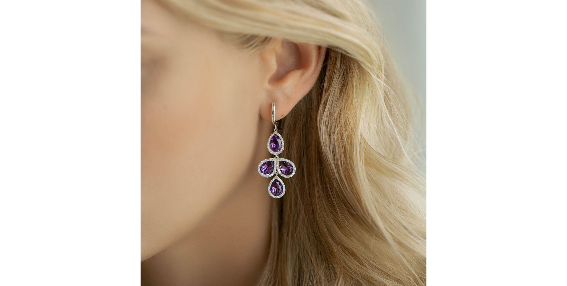 Náušnice s diamanty a topazy Mystic Rhapsody