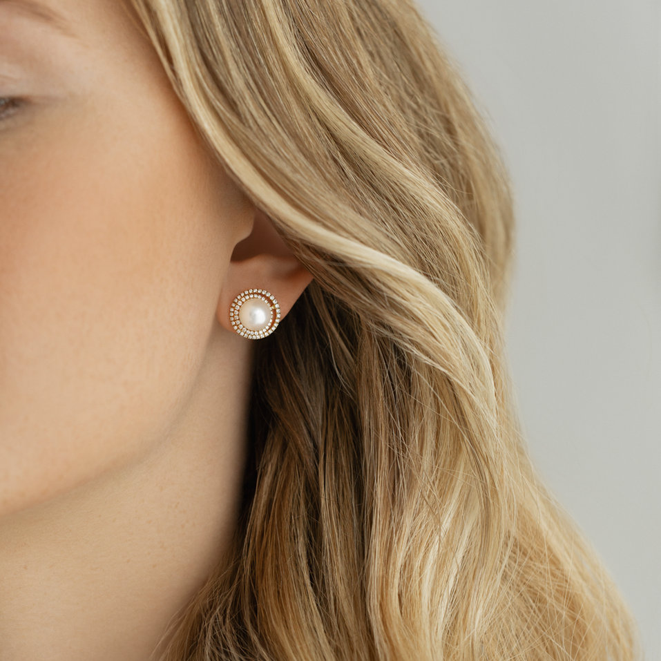 Náušnice s perlou a diamanty Eyes of the Ocean