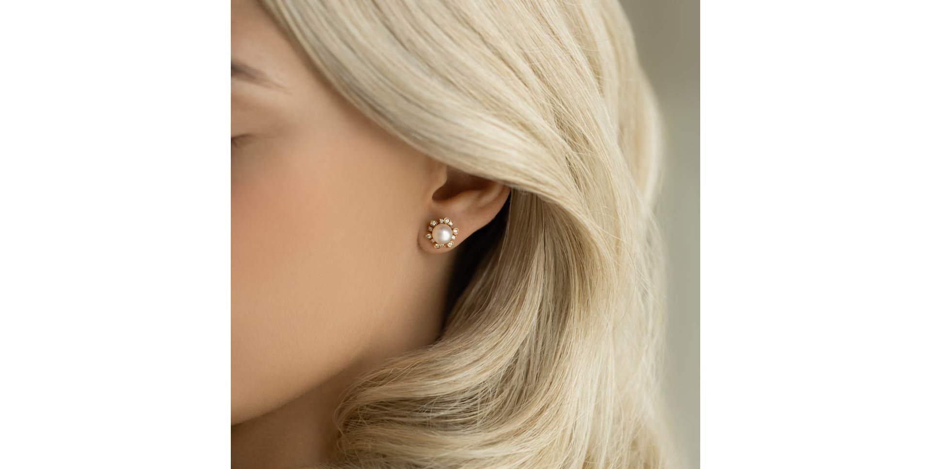 Náušnice s perlou a diamanty Abeiria