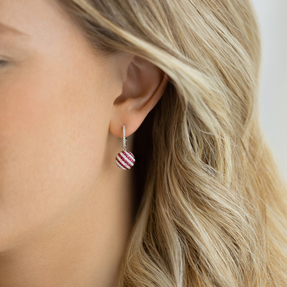 Náušnice s diamanty a rubíny Jonah