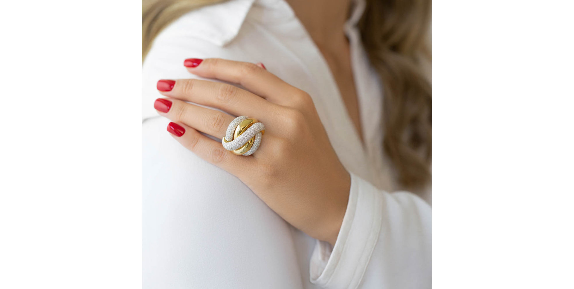 Prsten s diamanty Sun Snake