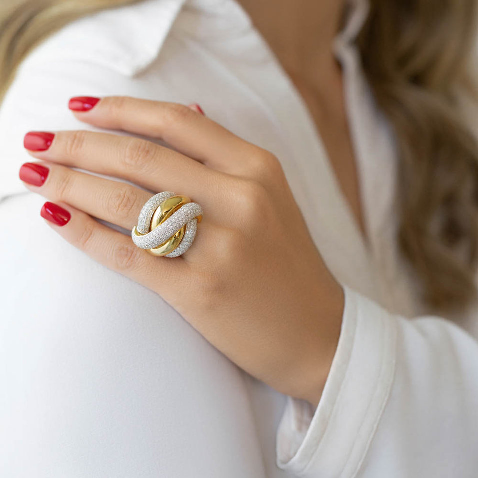 Prsten s diamanty Sun Snake