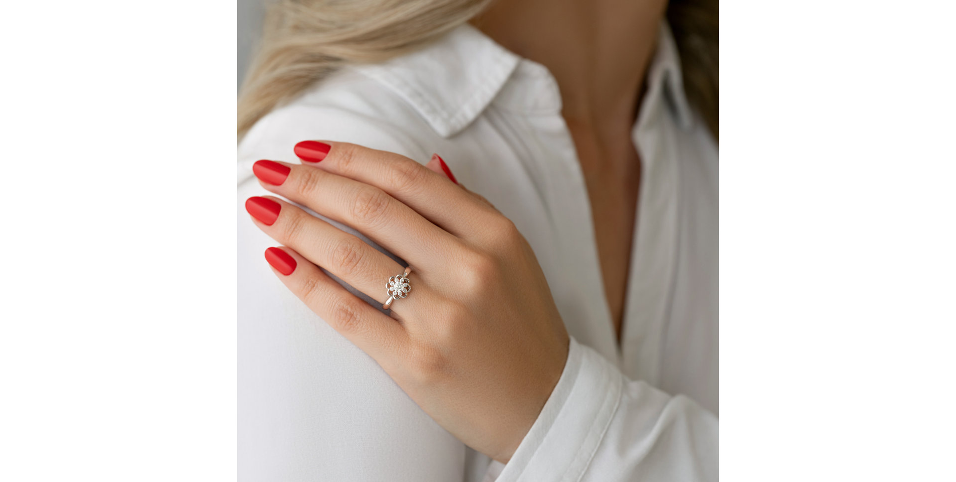 Prsten s diamanty Floral Dance