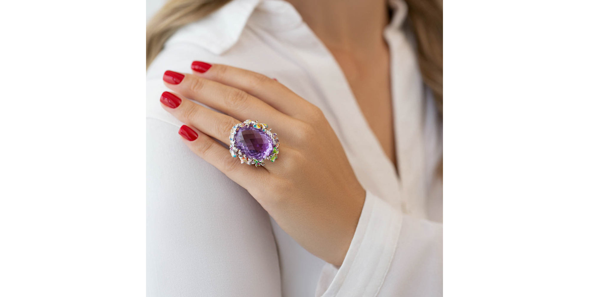 Prsten s diamanty a drahokamy Latin Lady