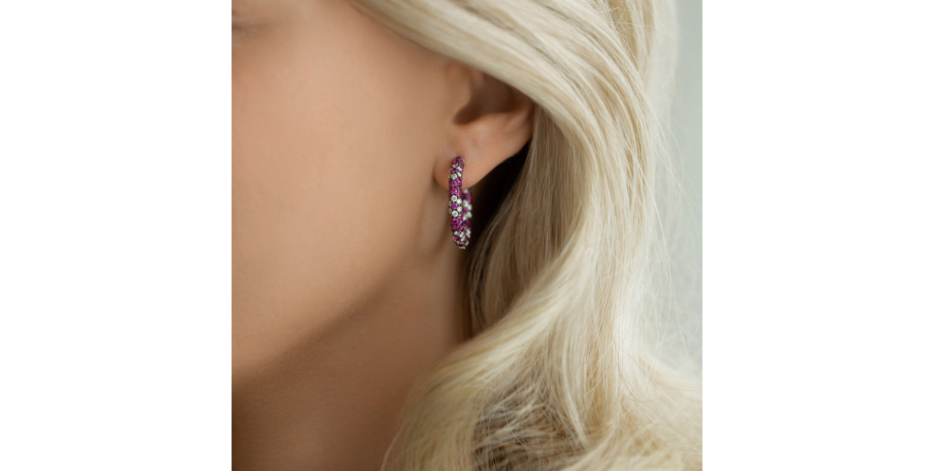 Náušnice s diamanty a rubíny My Galaxy