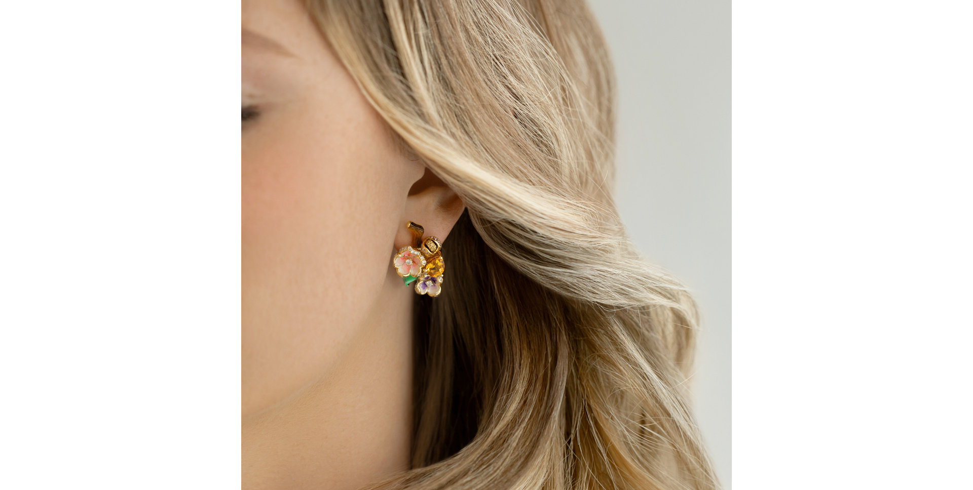 Náušnice s diamanty a drahokamy Latina