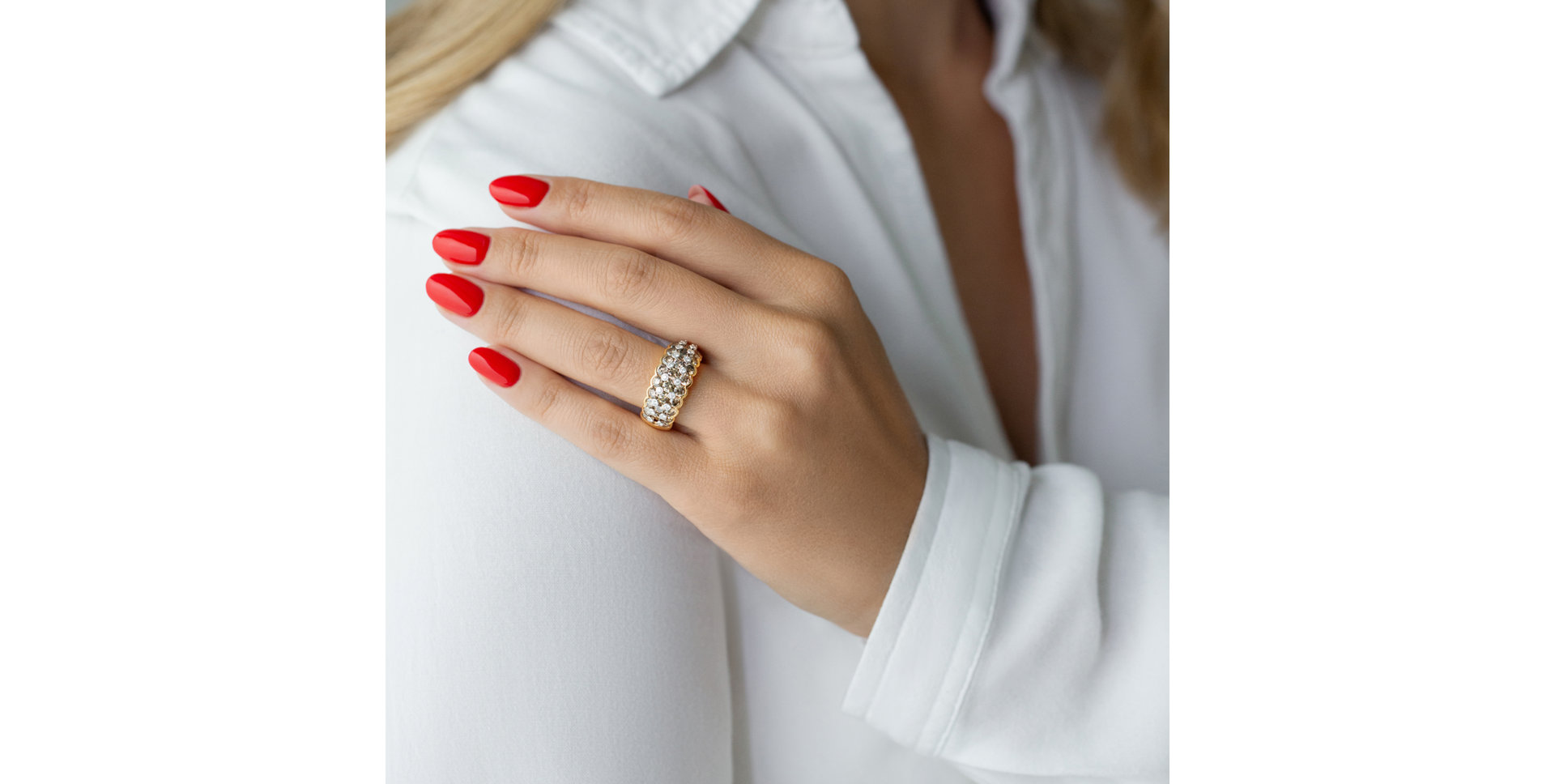 Prsten s bílými a hnědými diamanty Posh Haeven