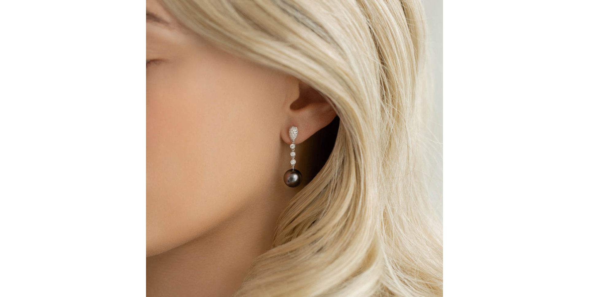 Náušnice s perlou a diamanty Tanha