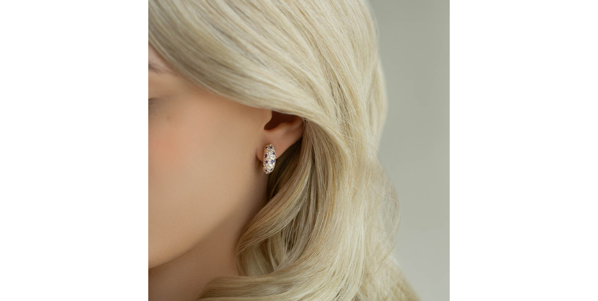 Náušnice s diamanty a safíry Galaxy Fantasy