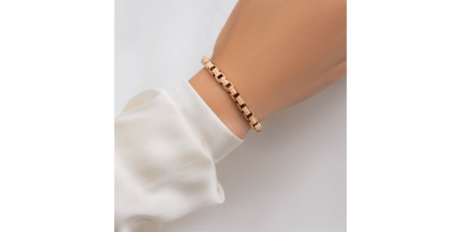 Náramek s bílými a hnědými diamanty Witching Night