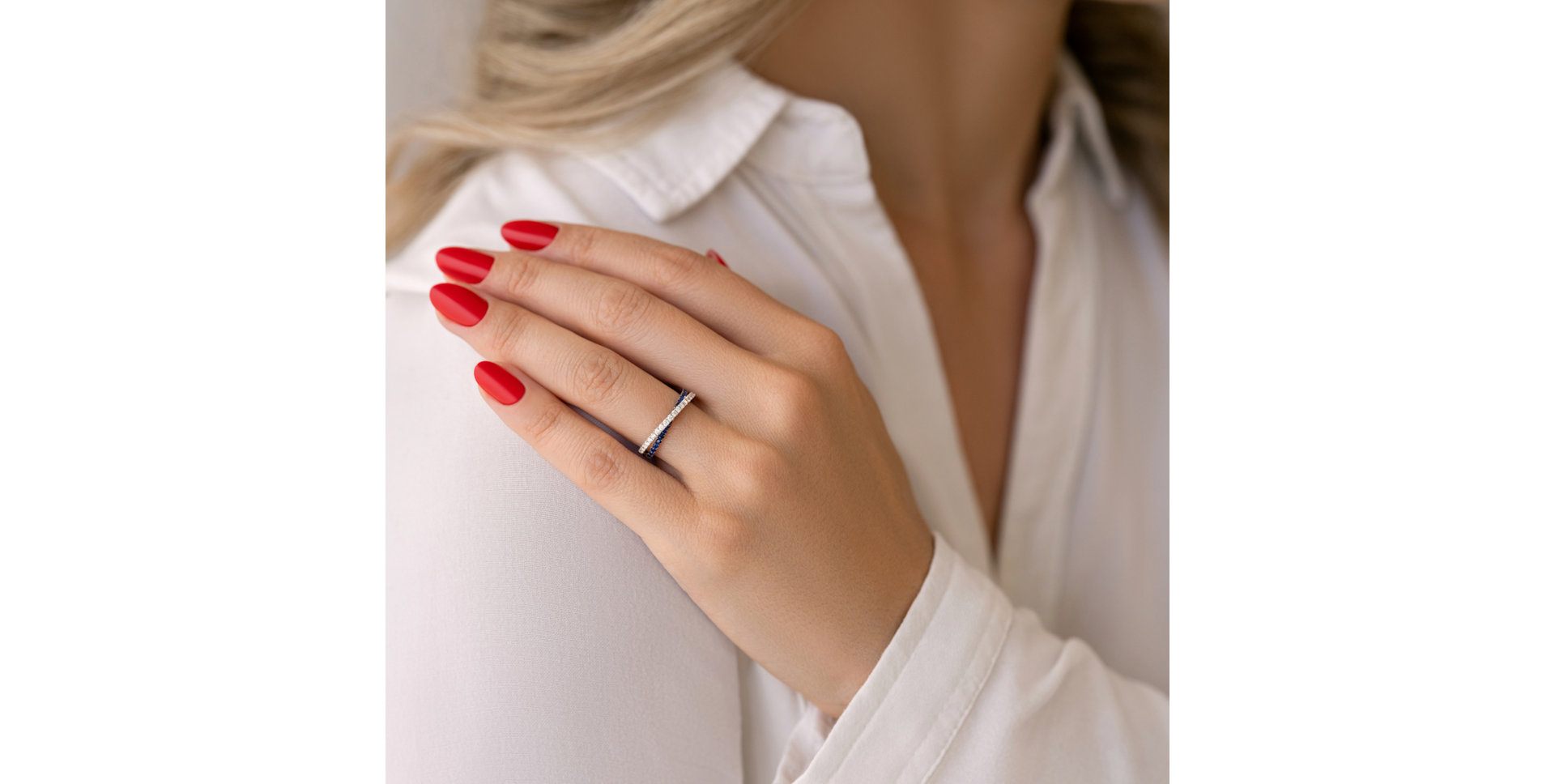 Prsten s diamanty a safíry Miliani