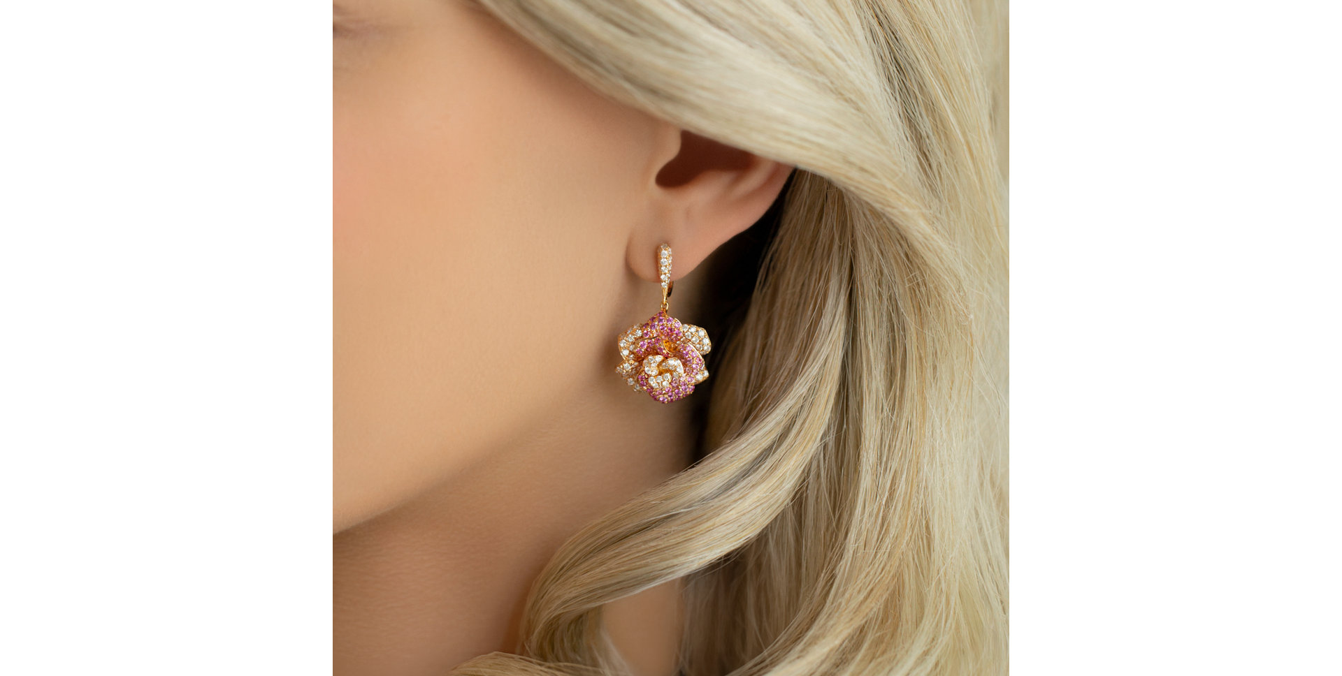 Náušnice s diamanty a safíry Charming Unique