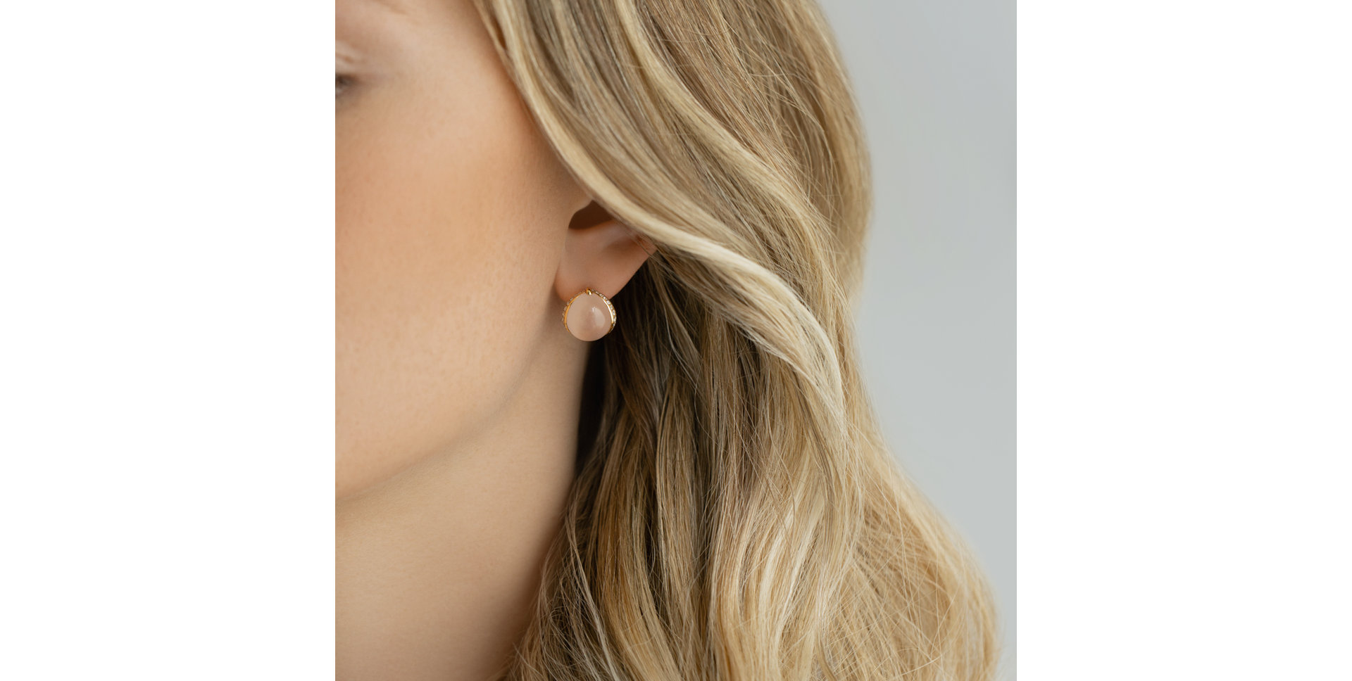 Náušnice s růženínem a diamanty Pink Passion