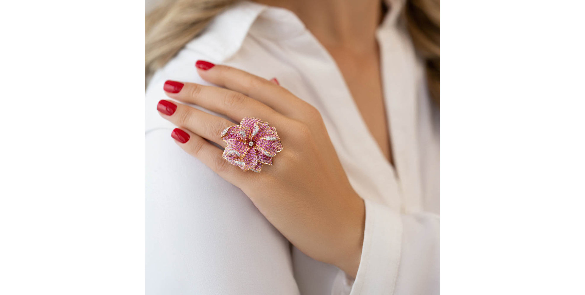 Prsten s diamanty a safíry Imperial Sin