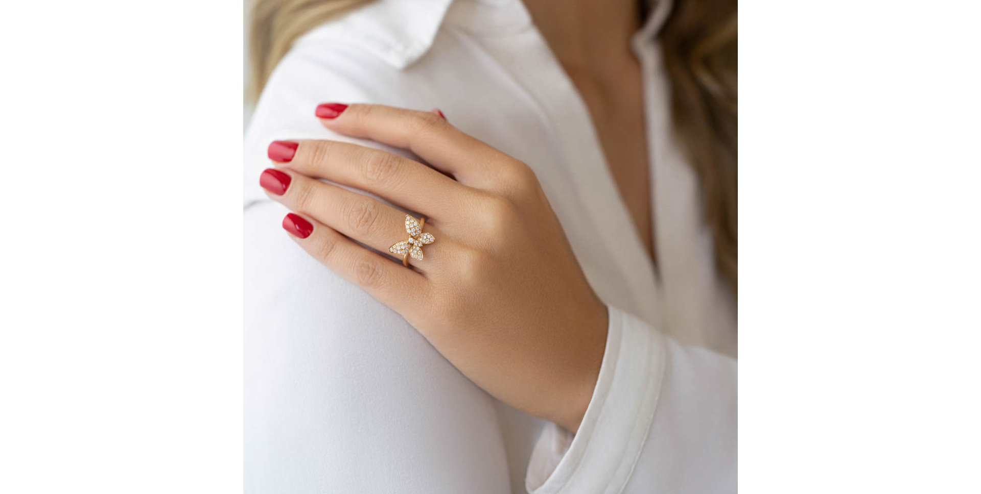 Prsten s diamanty Diamond Butterfly