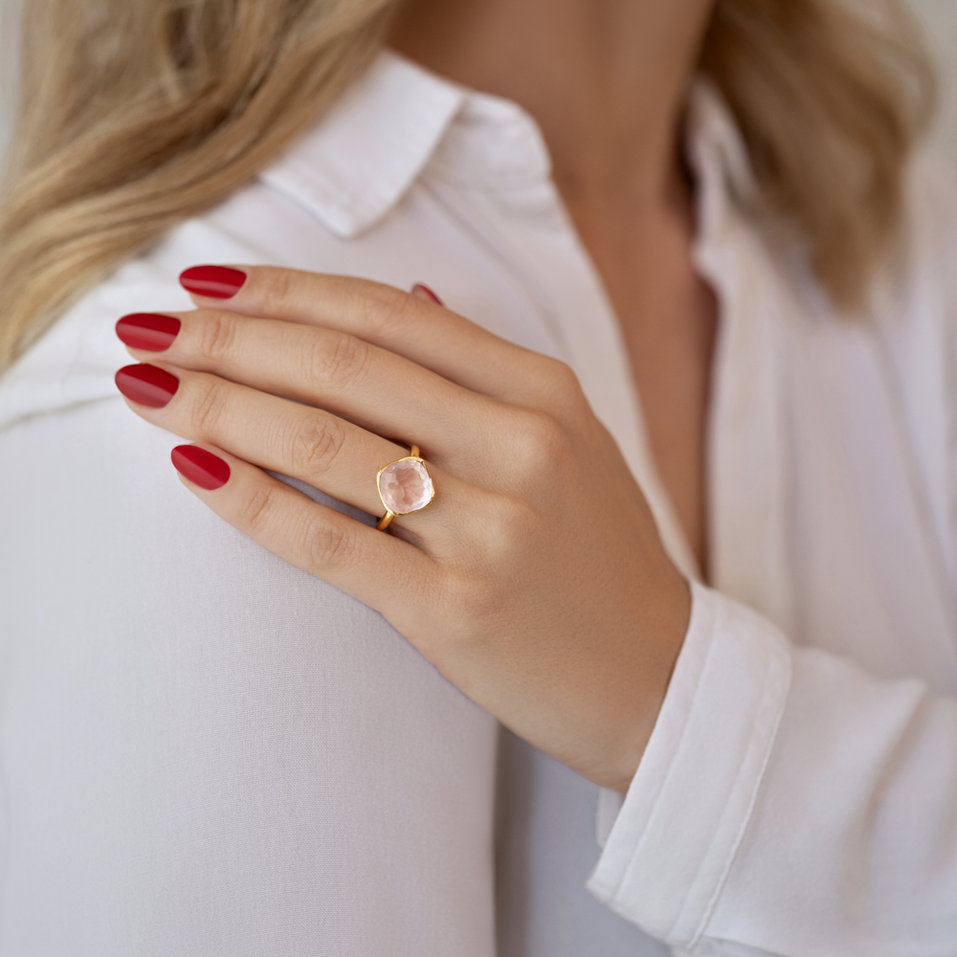 Prsten s diamanty a růženínem Rose's Whisper