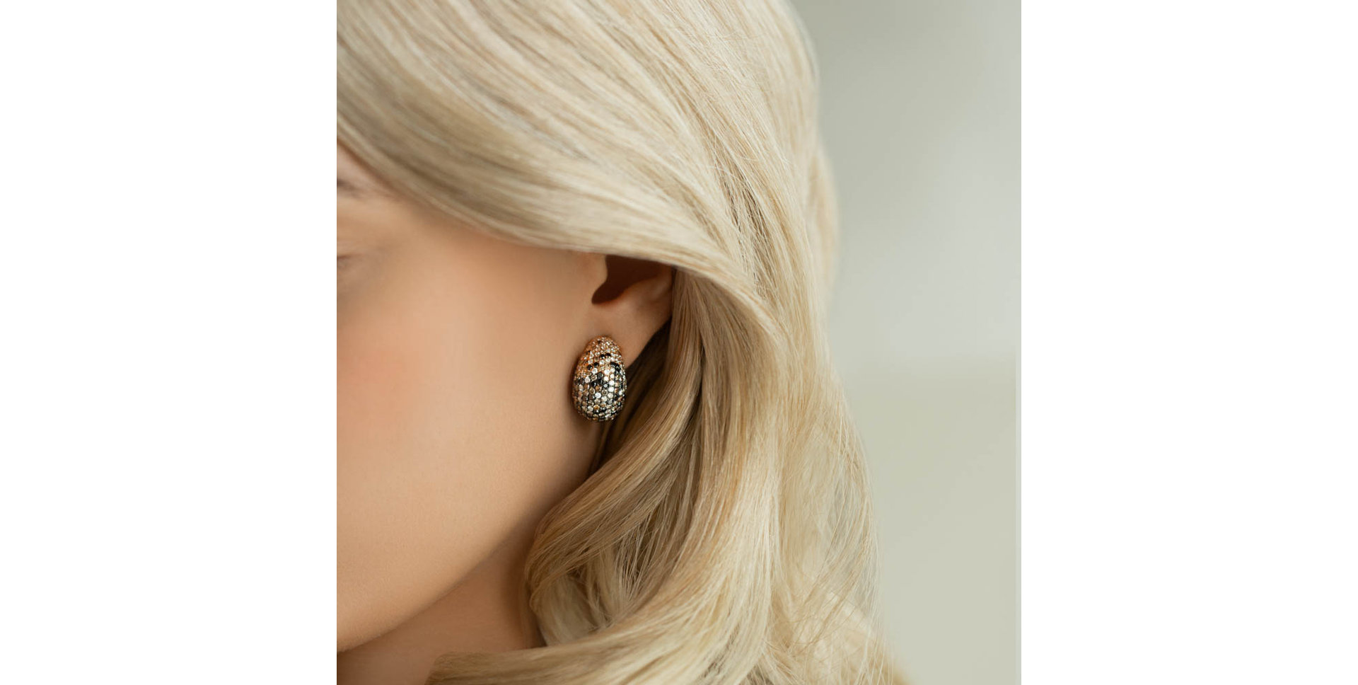 Náušnice s bílými, hnědými a černými diamanty Professor Majestic