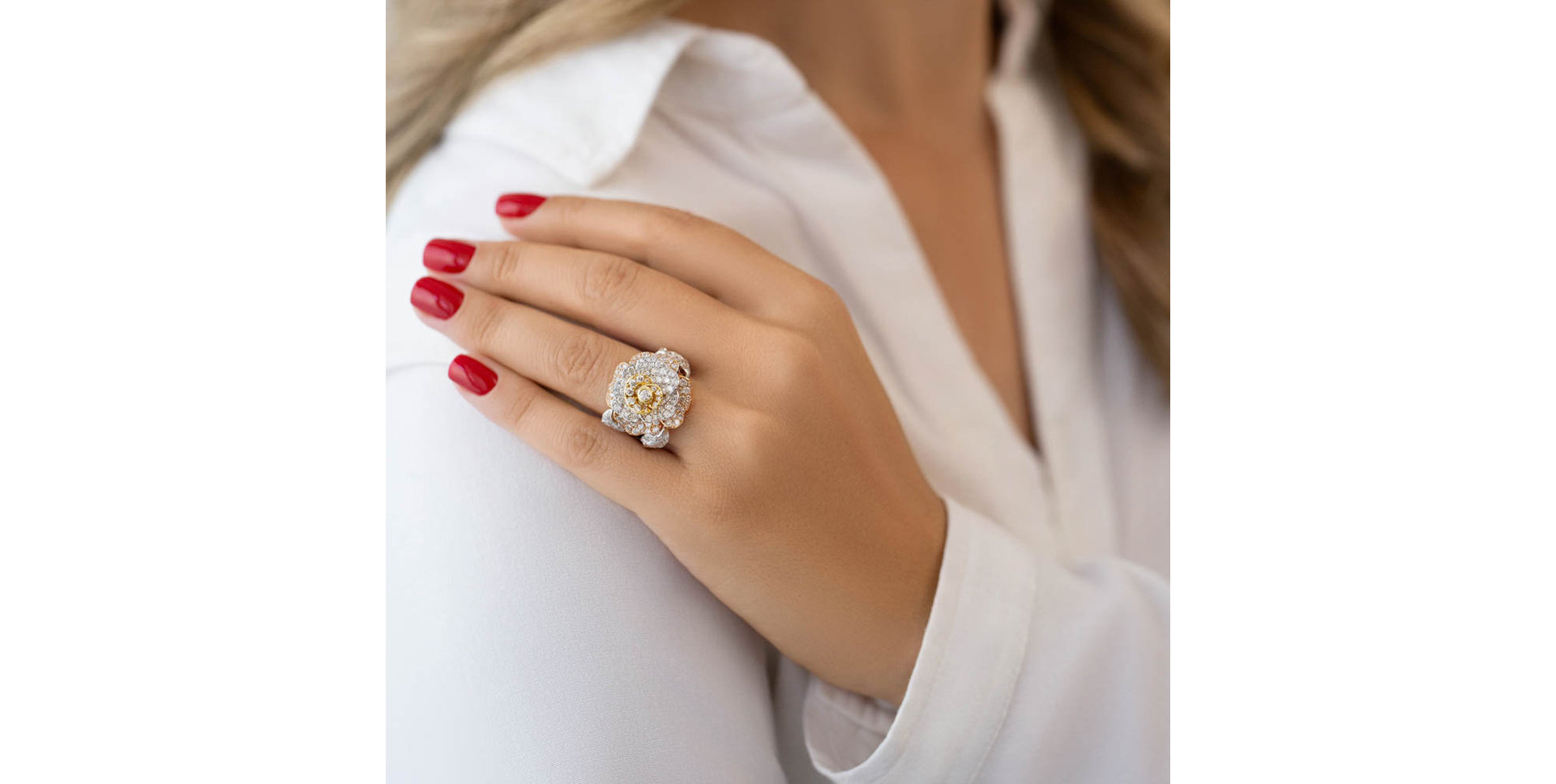 Prsten s diamanty Princess Camellia