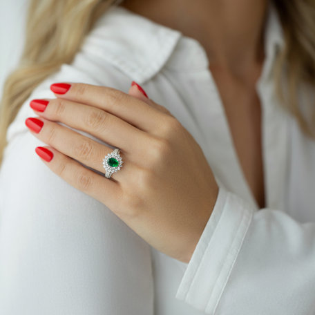 Prsten se smaragdem a diamanty Green Cabinet