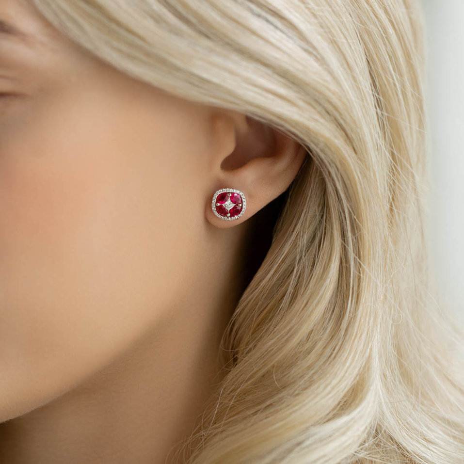 Náušnice s diamanty a safíry Misty Oasis