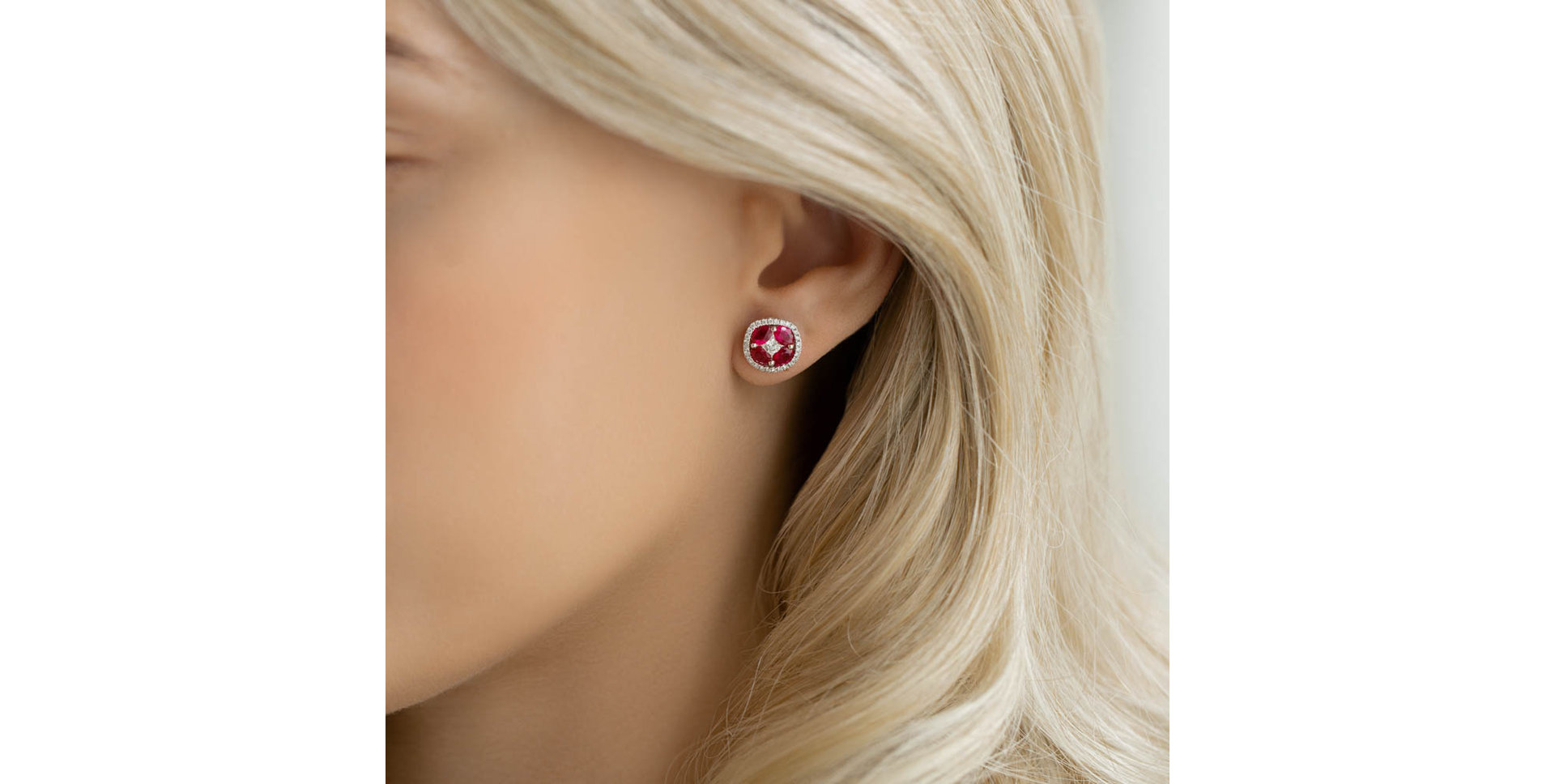 Náušnice s diamanty a rubíny Red Queen