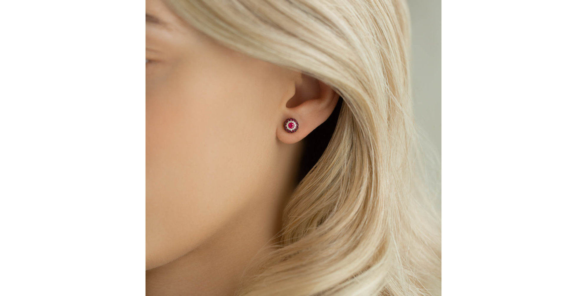 Náušnice s rubíny a diamanty Ruby Radiance