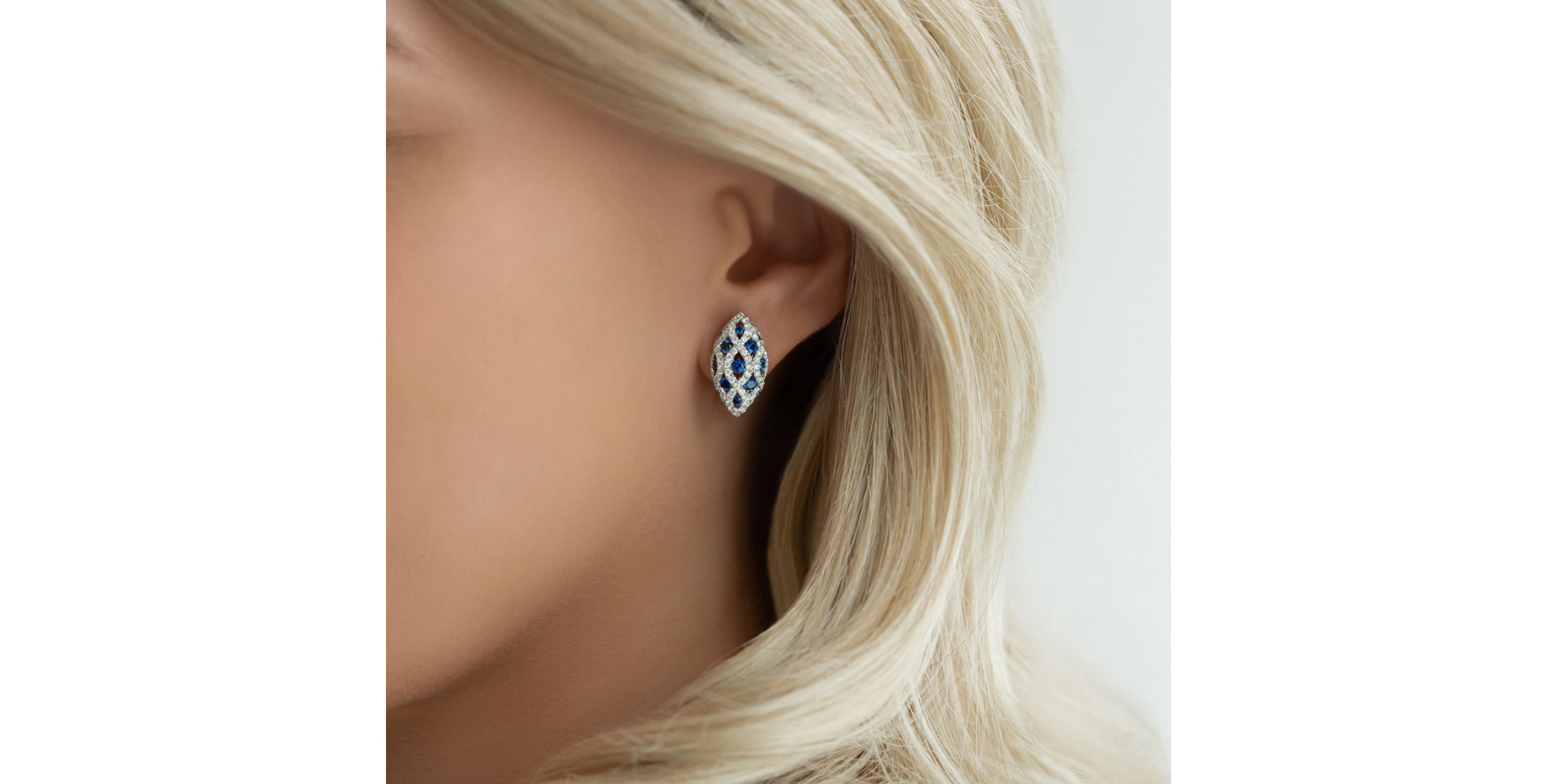 Náušnice se safíry a diamanty Dark Blue Catherine