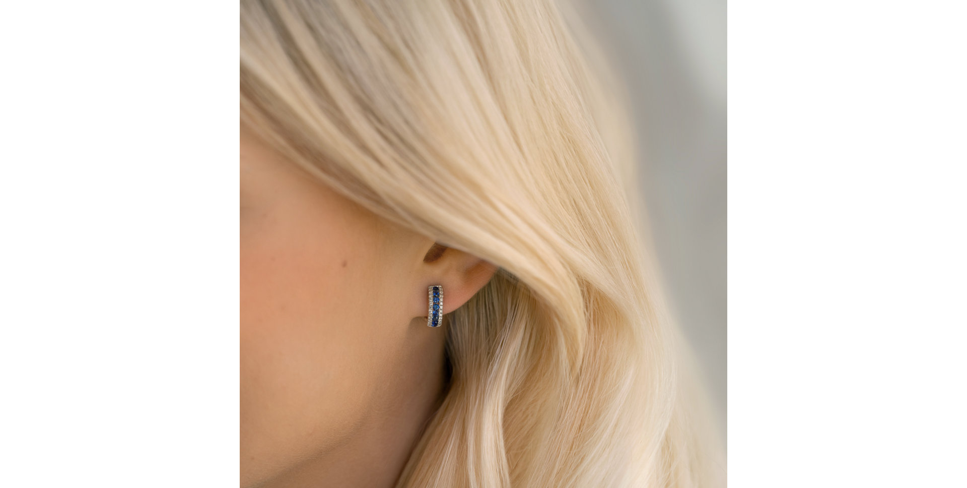 Náušnice s diamanty a safíry Raulio