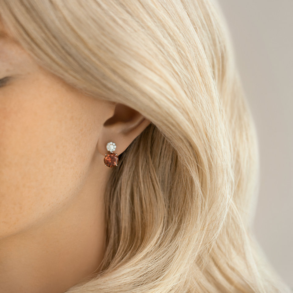 Náušnice s turmalínem a diamanty Bloody Tears