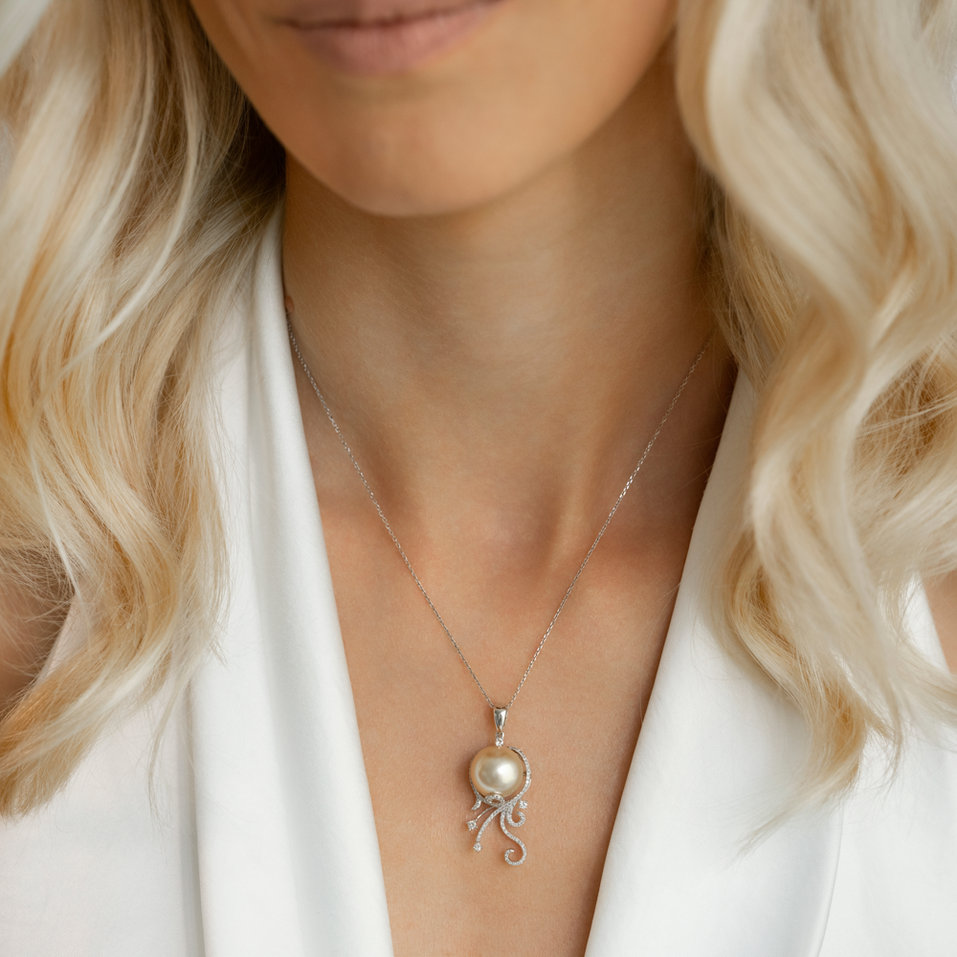 Přívěs s perlou a diamanty Duchess Ocean