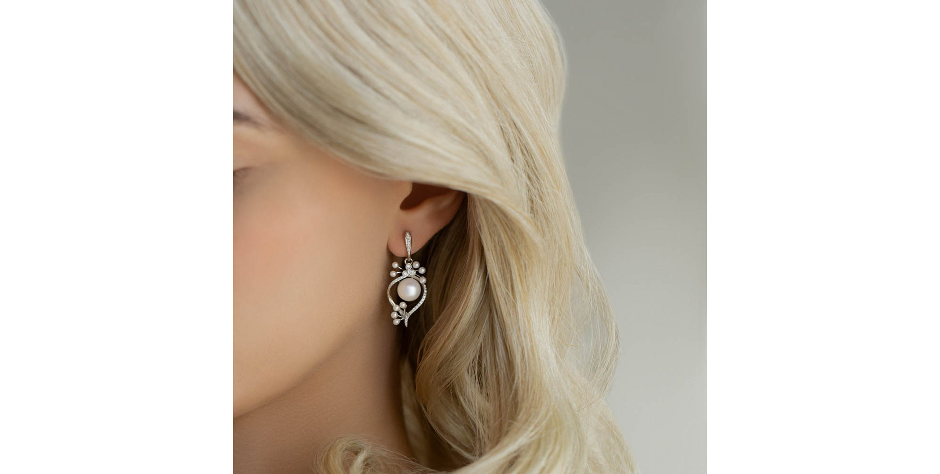 Náušnice s perlami a diamanty Celestial Lagoon