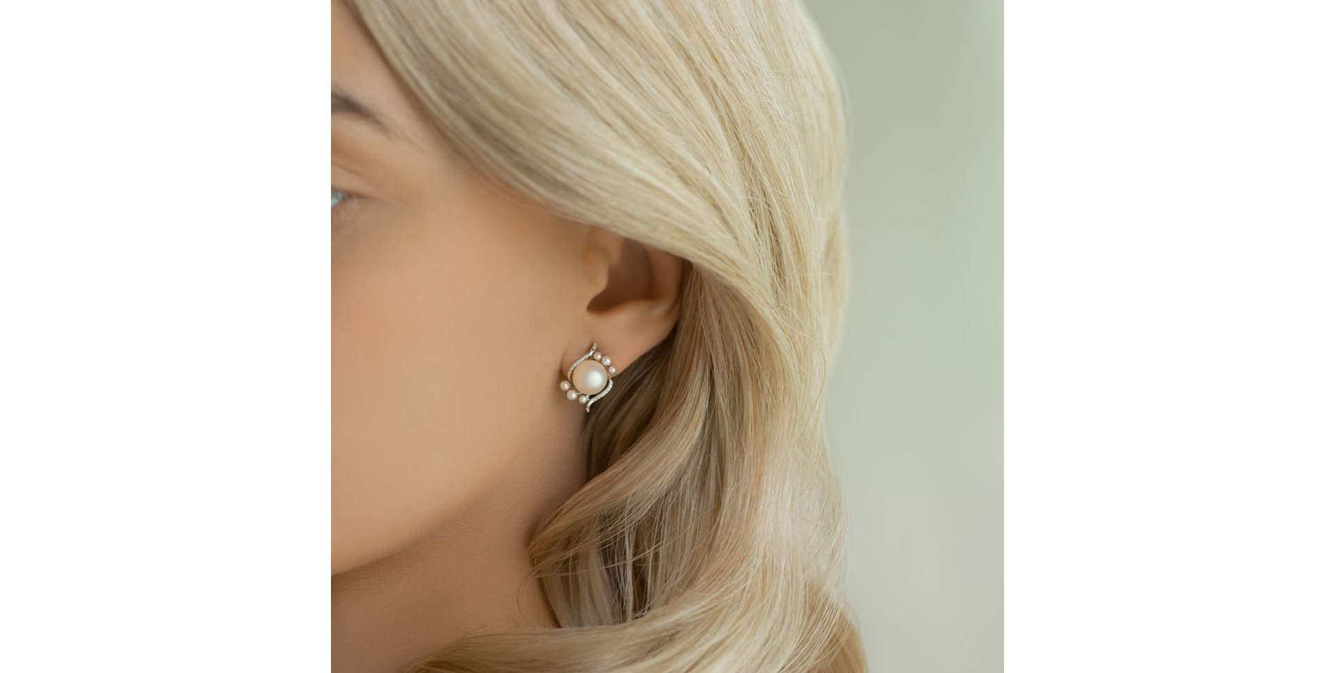 Náušnice s perlou a diamanty Tear of Mermaid