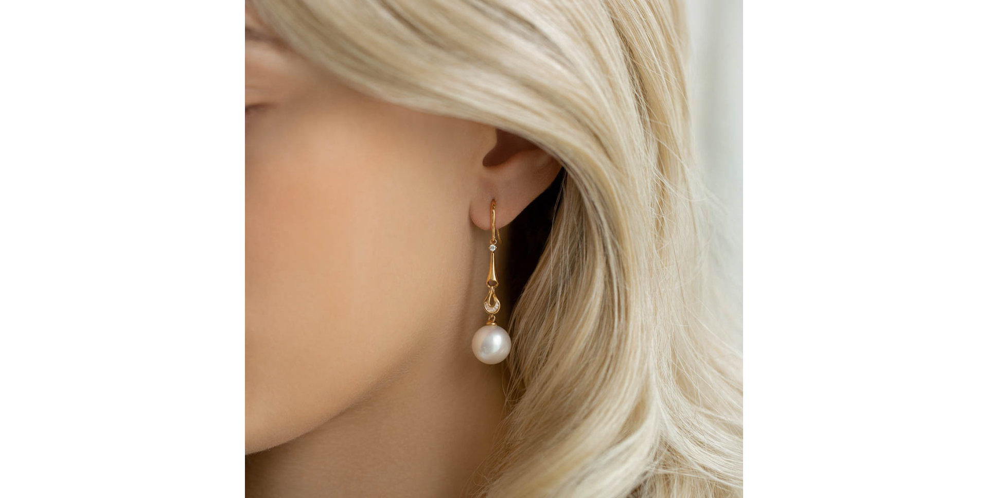 Náušnice s perlou a diamanty Ocean Orchestra