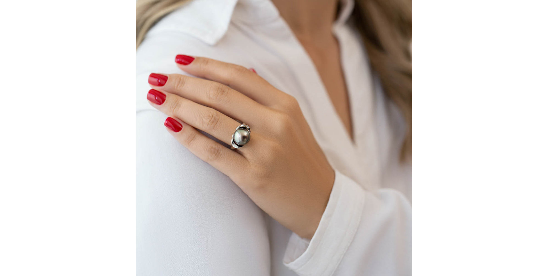 Prsten s perlou a diamanty Aleah