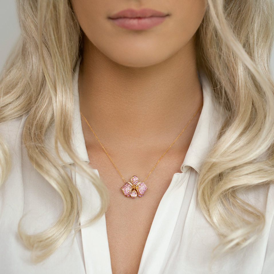 Náhrdelník s diamanty a safíry Viola Romance