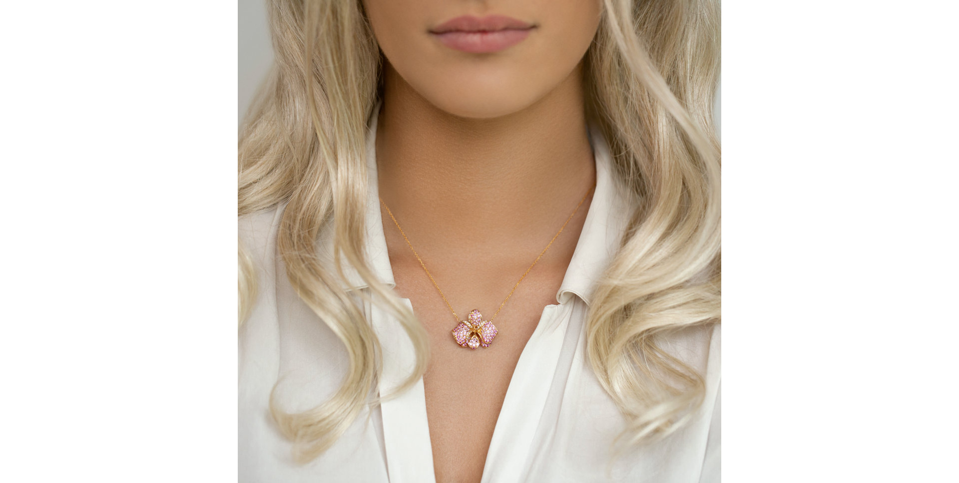 Náhrdelník s diamanty a safíry Viola Romance