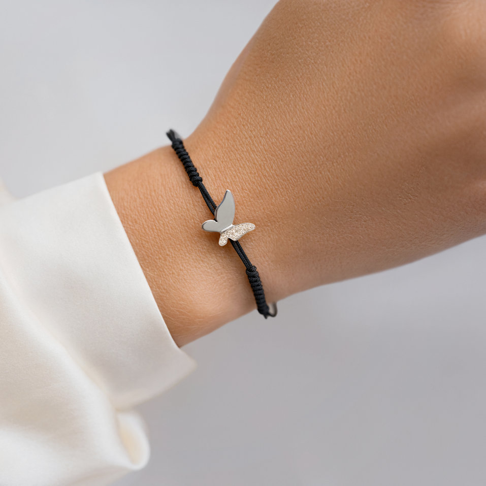 Náramek s hnědými diamanty Sky Butterfly