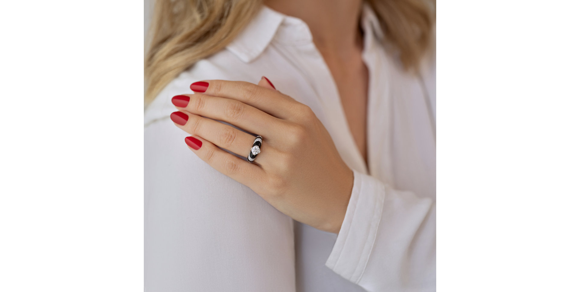 Prsten s diamanty a acháty Aziza