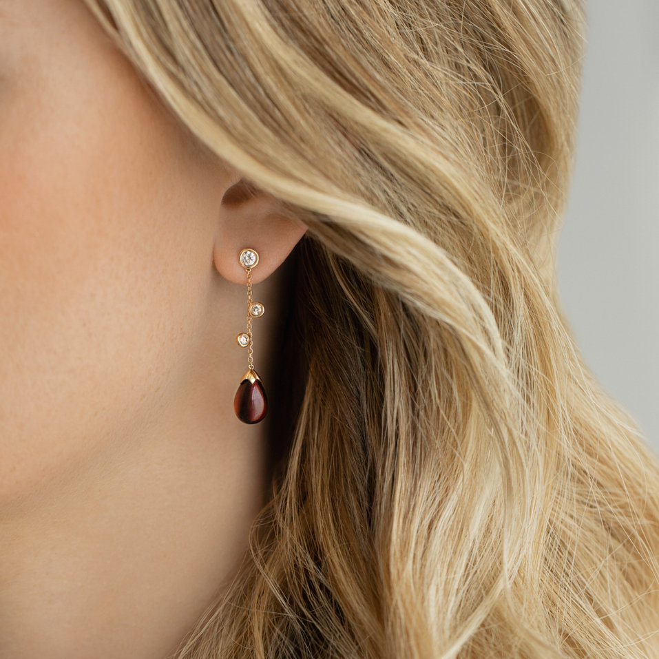 Náušnice s turmalínem a diamanty Rare Drops