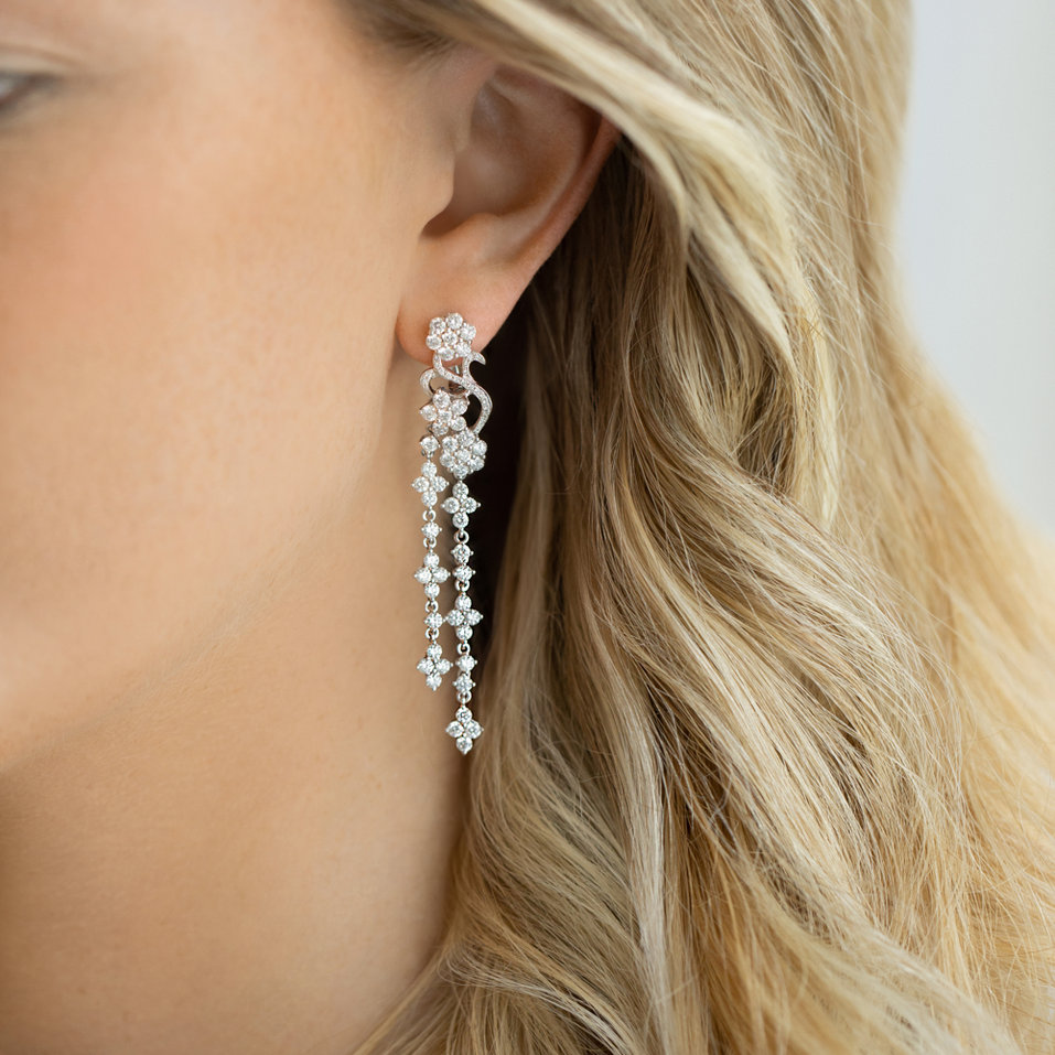 Náušnice s diamanty Moonlight Flowers