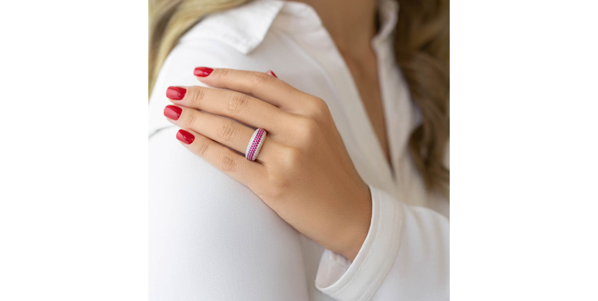 Prsten s diamanty a rubíny Sutton