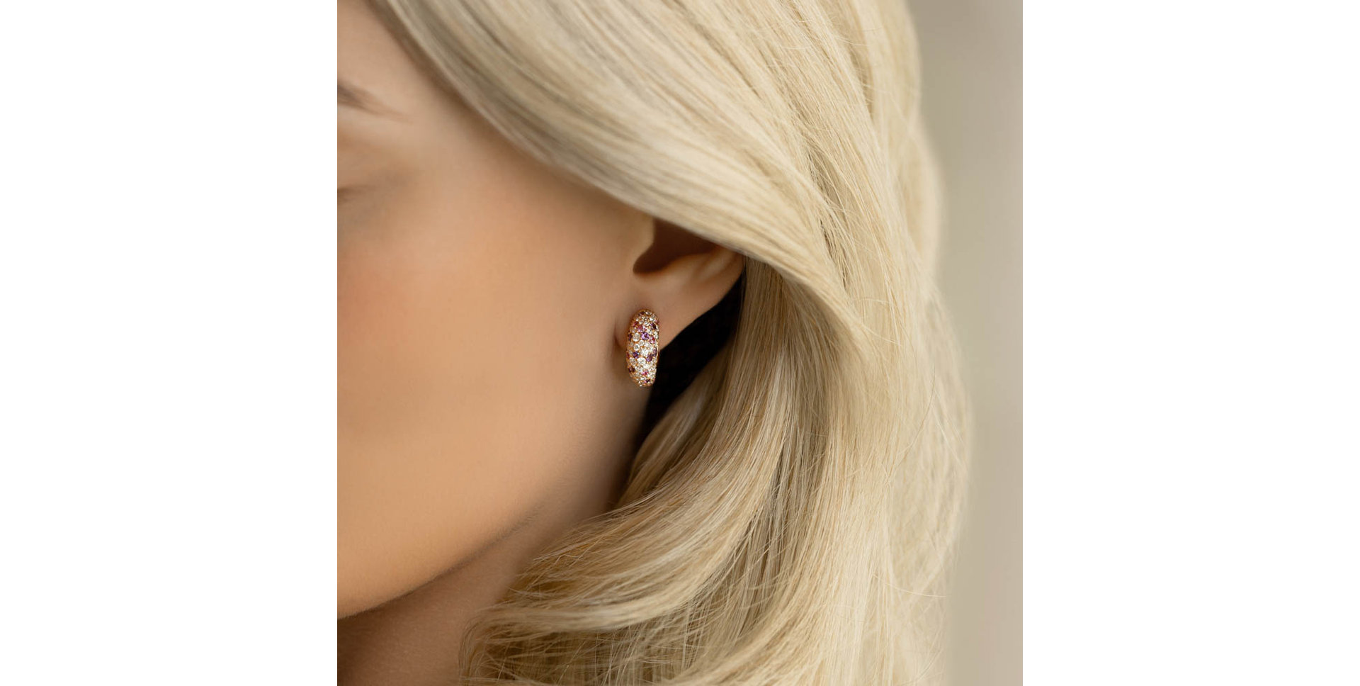 Náušnice s diamanty, ametysty a safíry Galaxy Fantasy