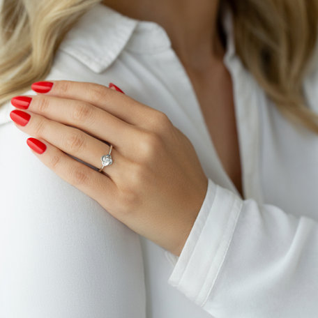 Prsten s diamantem Faith Flower