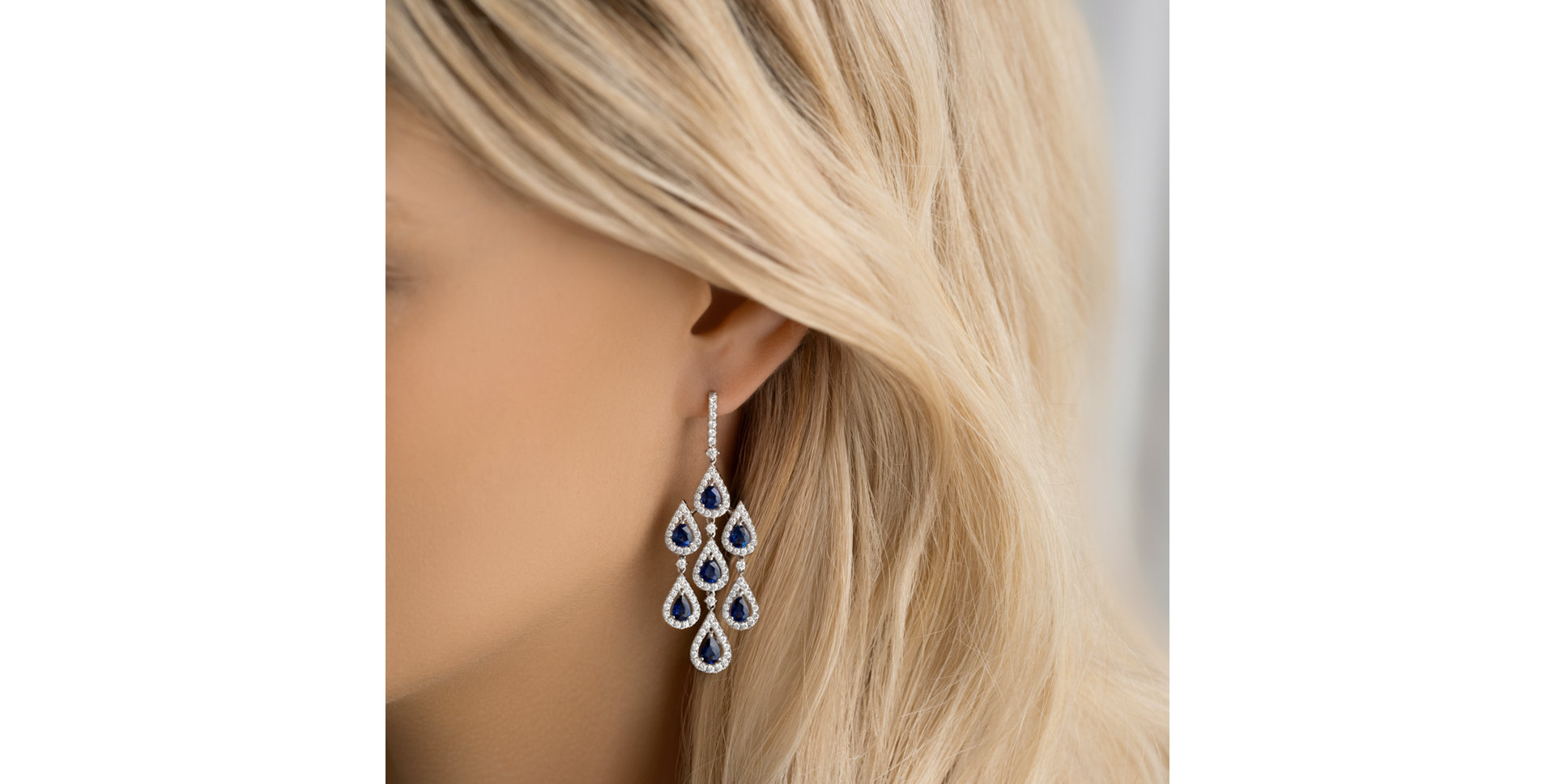 Náušnice s diamanty a safíry Mephisto Dream