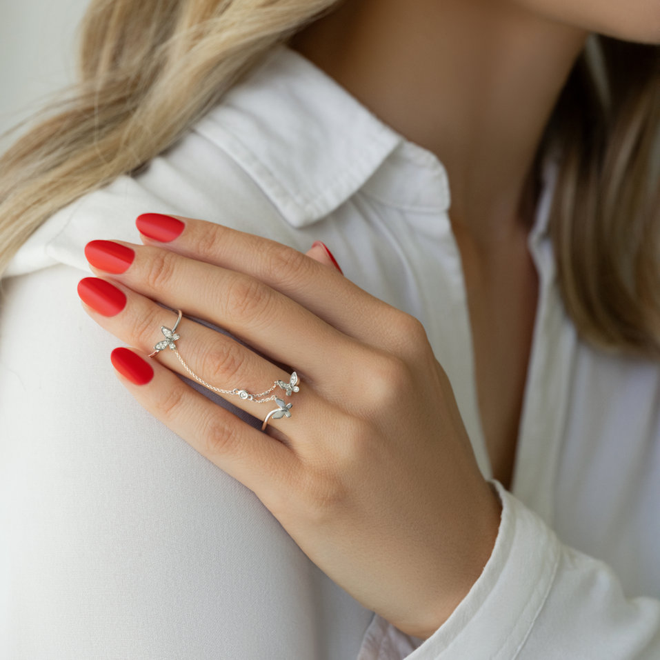 Prsten s diamanty Connected Wings