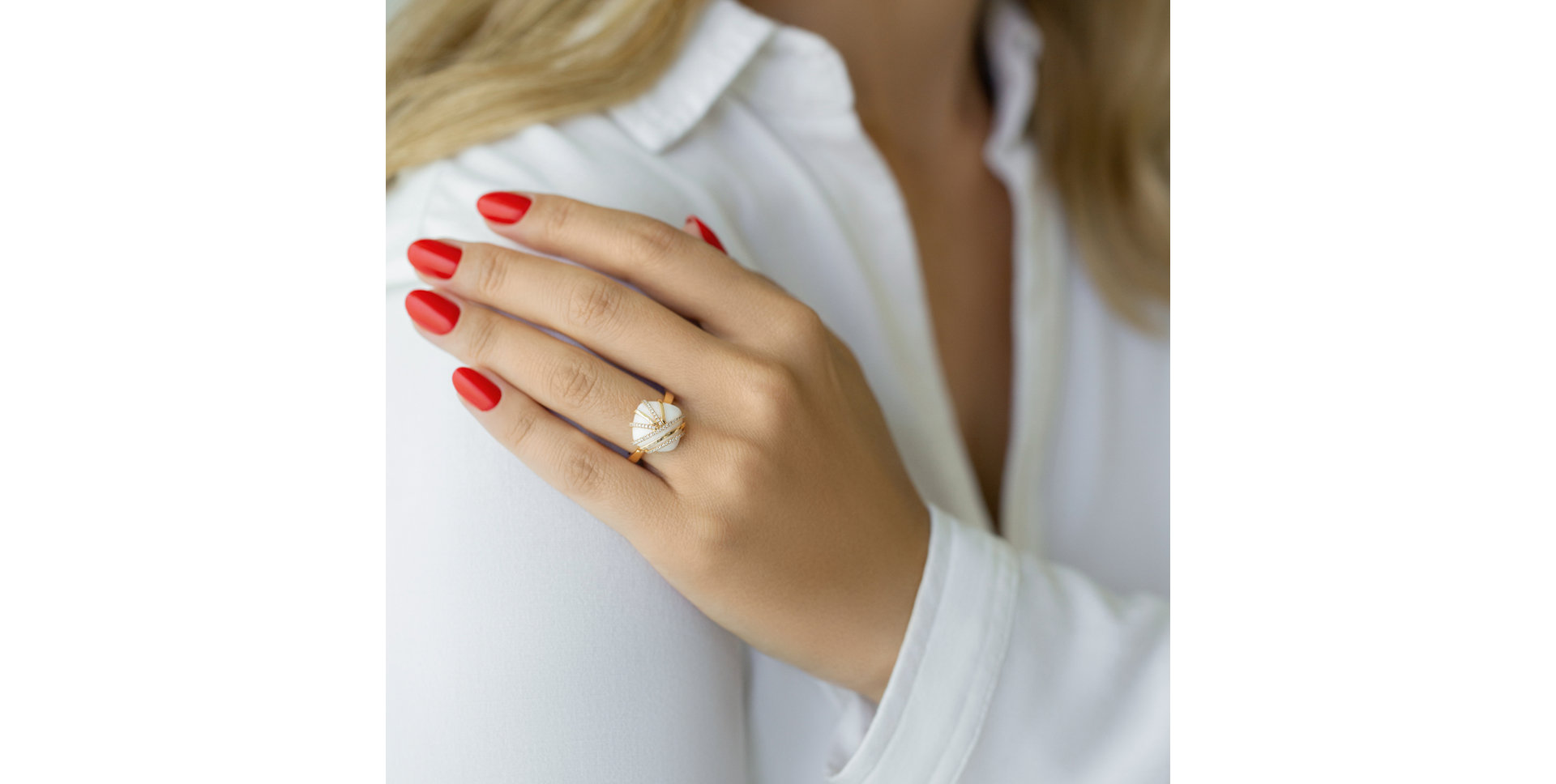 Prsten s achátem a diamanty Magique